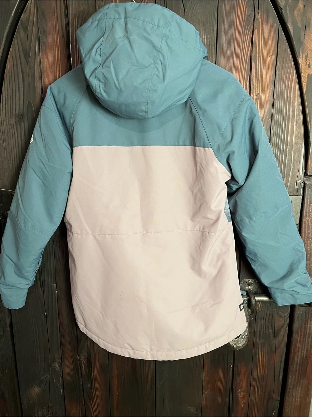 686 Youth Hooded Rain Jacket in Slate Blue & Mauve